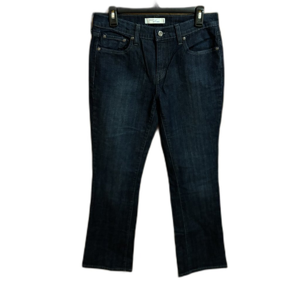 LEVIS 515 BOOTCUT Womens Dark Wash Stretch Mid-Rise Red‎ Tab Retro Y2K | 8 LONG